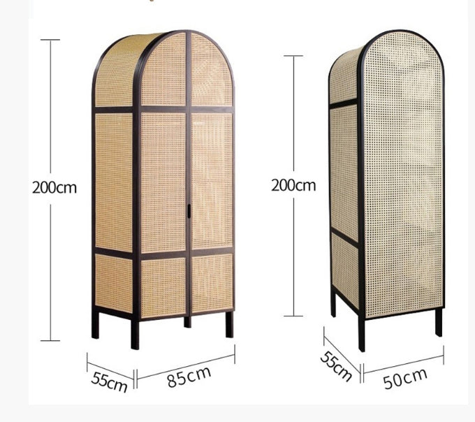 Cane Rattan Wardrobe, Oak-Weilai Concept