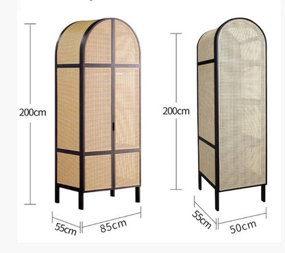 Cane Rattan Wardrobe, Oak-Weilai Concept