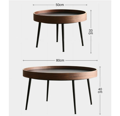 C163 Nesting Coffee Table Set, Oak & Black-Weilai Concept