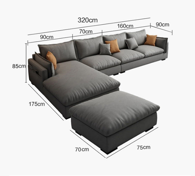 G918 Amos Three Seater Sofa, Leathaire-Weilai Concept