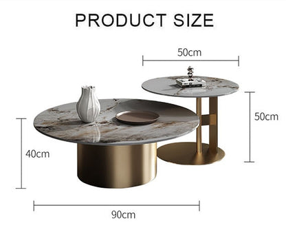 Coar Nesting Coffee Table Set, Gold & Grey-Weilai Concept