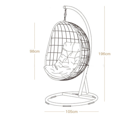 Sutton Garden Rattan Hanging Egg Chair with Stand, Indoor/ Outdoor Furniture-Weilai Concept