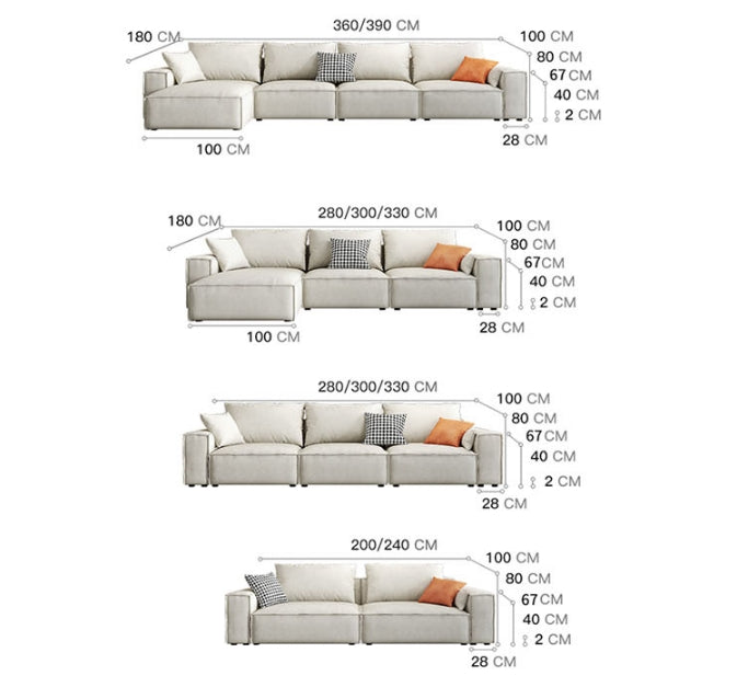 R67 Anselm Four Seater Corner Sofa-Weilai Concept