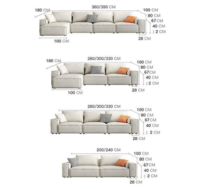 R67 Anselm Four Seater Corner Sofa-Weilai Concept