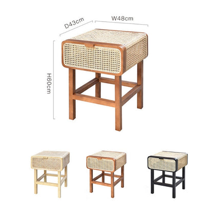 Wren Rattan Side Table, Bedside Table-Weilai Concept