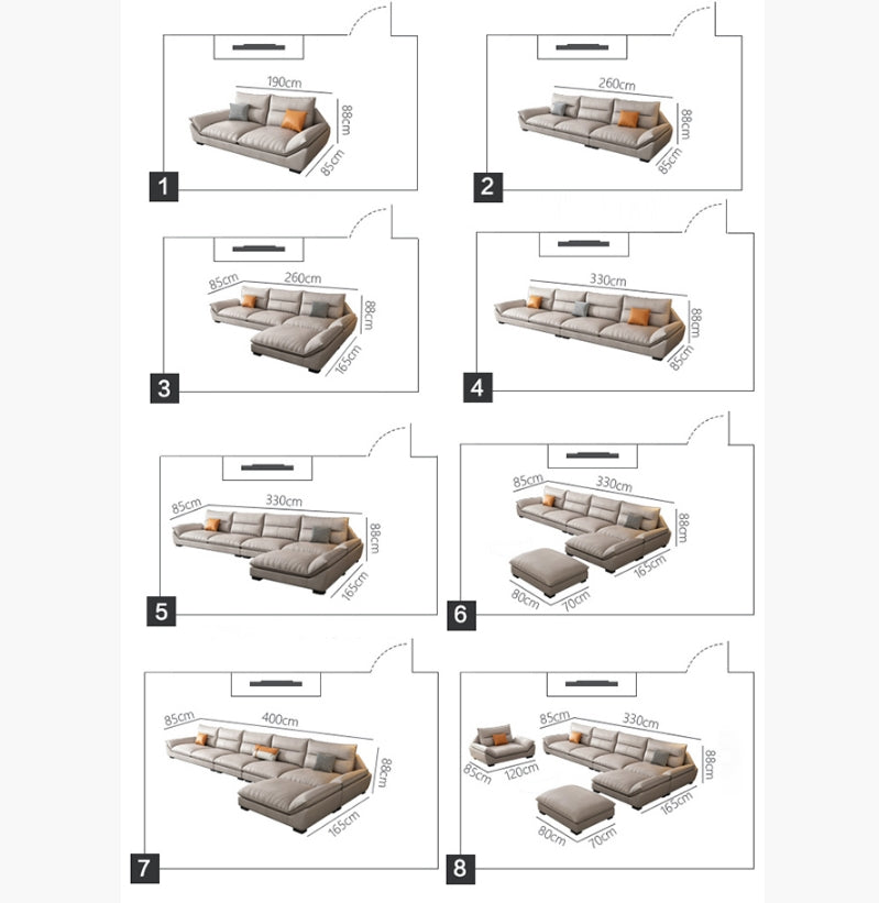 A900 Quinn Five Seater Sofa, Leathaire-Weilai Concept