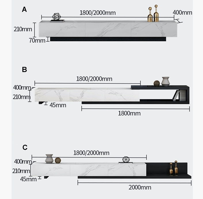 Dionne Extendable TV Stand, Sintered Stone-Weilai Concept