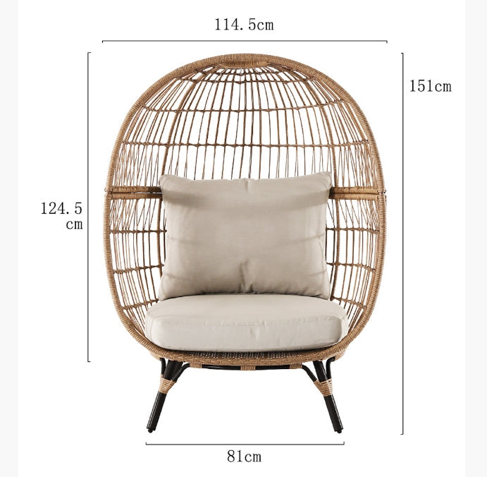 Simera Rattan Garden Ball Chair with Stand, Indoor/ Outdoor Furniture-Weilai Concept