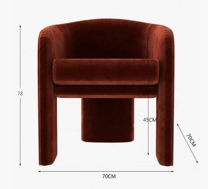 Milo Baughman Armchair, Red Velvet For Display-Weilai Concept