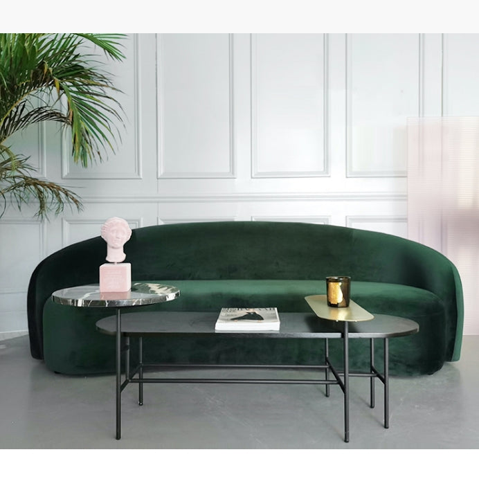 Julep Modern Curved Sofa, Velvet