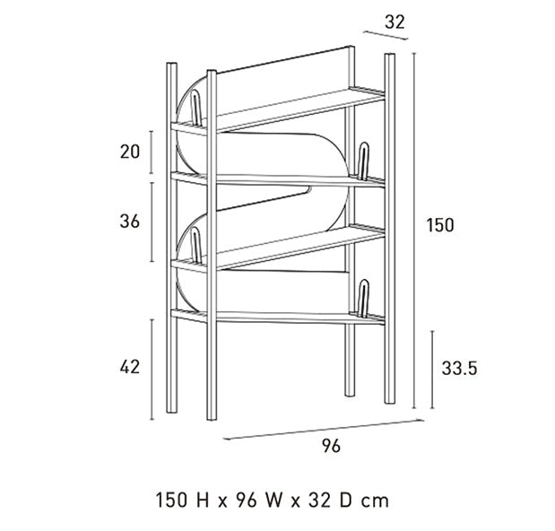 Butterworth Shelving Unit, Bookcase, Wood-Weilai Concept