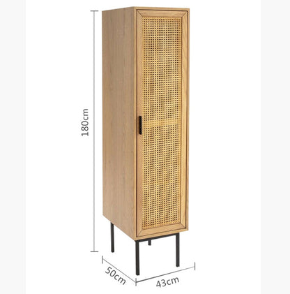 Uno G4 Single Rattan Wardrobe, Oak-Weilai Concept