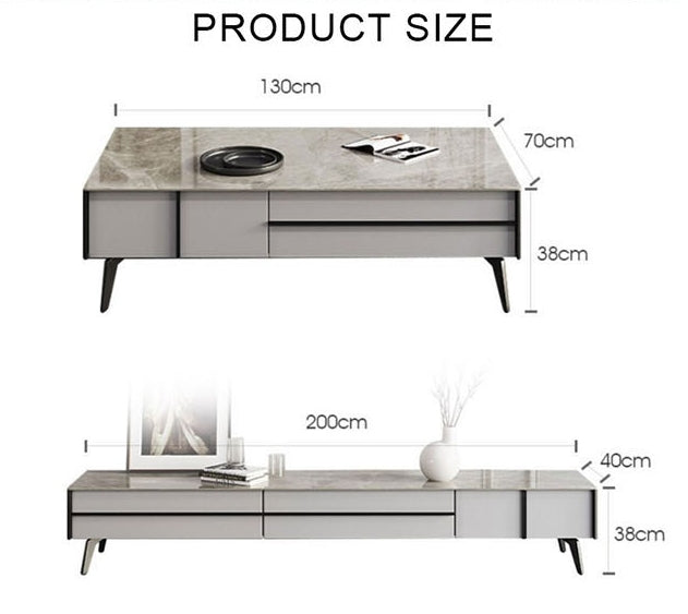 Ohyama Living Room Table Set, Coffee Table, TV Stand-Weilai Concept