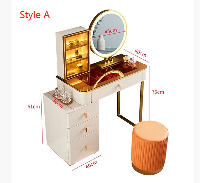 Isai Extendable Dressing Table With LED Mirror-Weilai Concept