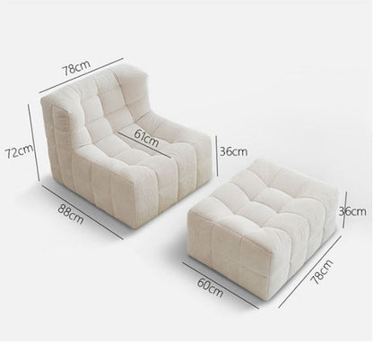 Bernice White Armchair And Ottoman, Vintage Sofa Chair-Weilai Concept