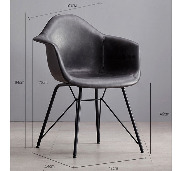 Bobby Dining Chair, Distressed Leather-Weilai Concept