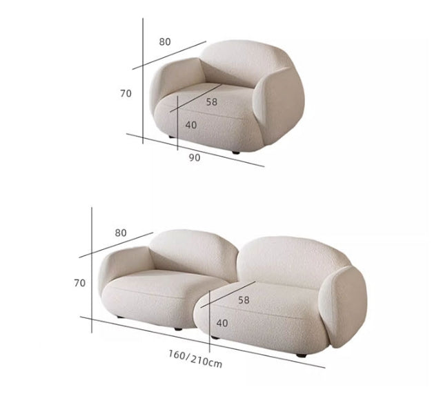 Caden Cloud Two Seater Sofa, Boucle-Weilai Concept