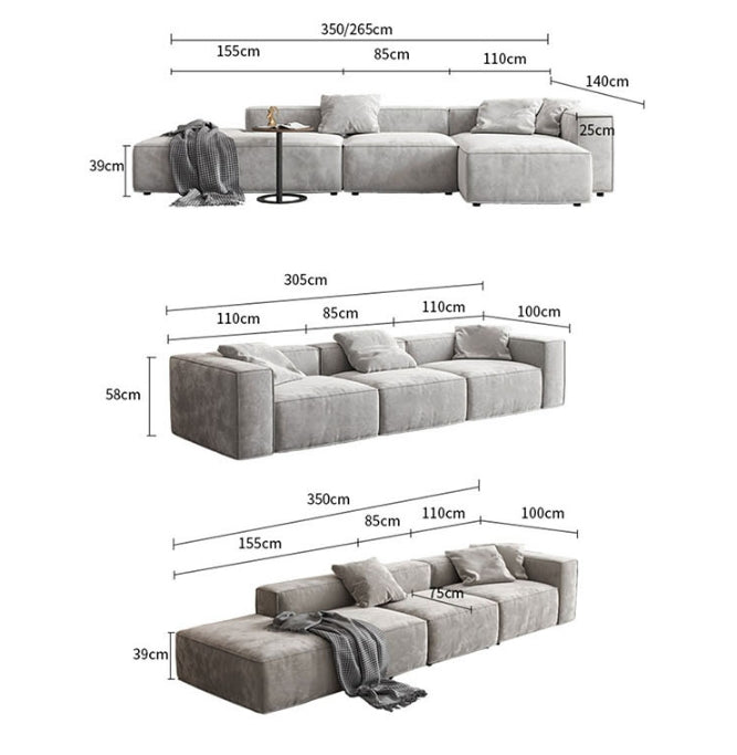 Yetta Three Seater Corner Sofa, Grey Velvet-Weilai Concept