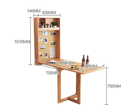 Pearl Happy Family Foldable/ Extendable Dining Table Set, Oak, Wall Attached-Weilai Concept