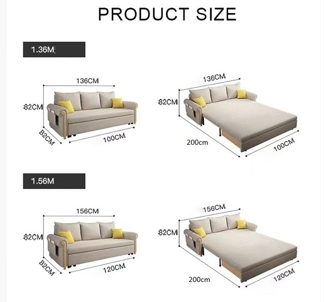 Braylene Three Seater Sofa Bed-Weilai Concept