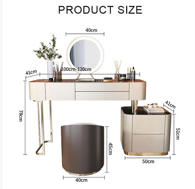 Vida Nevada Dressing Table with Mirror-Weilai Concept