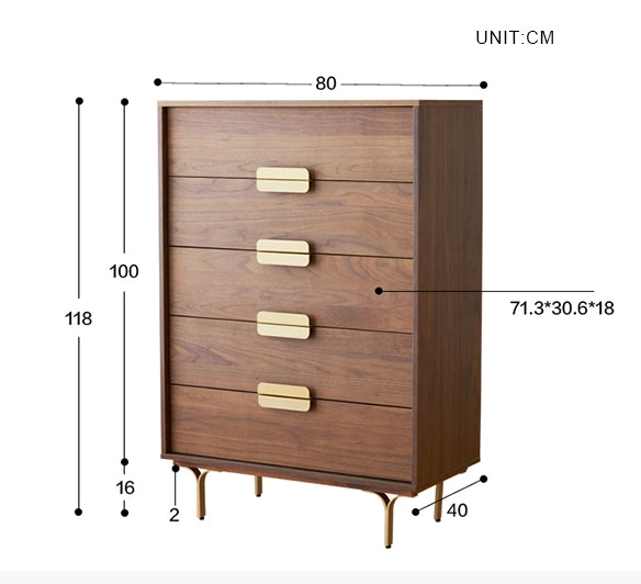 Hedra Chests Of Drawers, Walnut-Weilai Concept