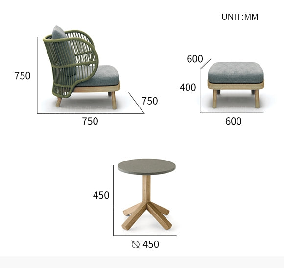 Temescal Armchair, Outdoor Furniture-Weilai Concept