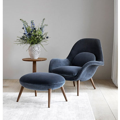 Fredericia Swoon Armchair And Footstool, Velvet