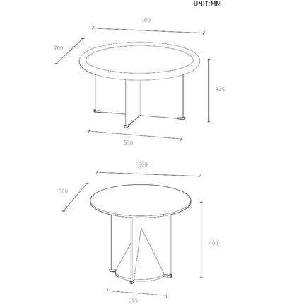 Cameron Nesting Coffee Table Set, Black-Weilai Concept