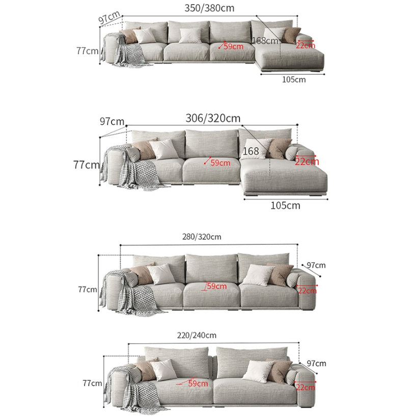 Frances Two / Three Seater Sofa, Cotton Linen-Weilai Concept