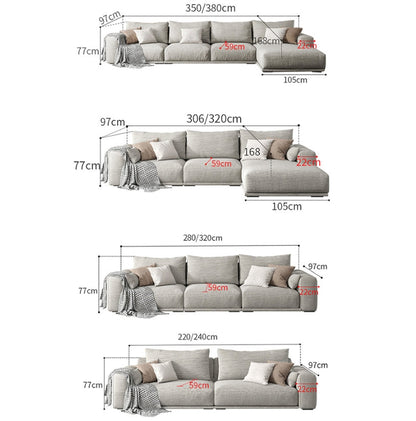 Frances Two / Three Seater Sofa, Cotton Linen-Weilai Concept