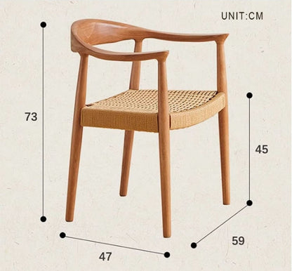 Abiram Rattan Dining Chair, Solid Wood-Weilai Concept