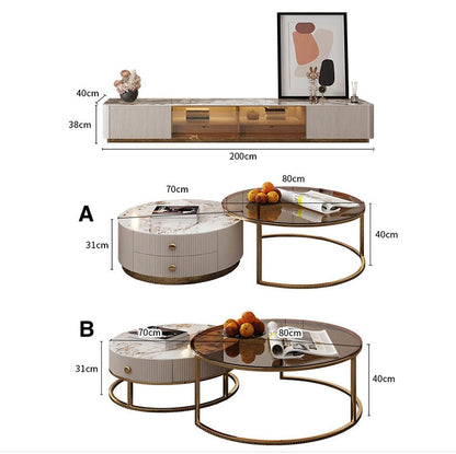 Eden II Living Room Coffee Table Set, TV Stand-Weilai Concept