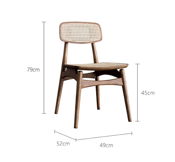 Hans Style Rattan Dining Chair, Light Oak-Weilai Concept