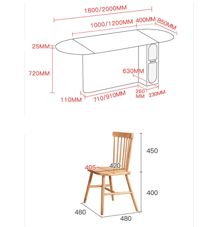 Chloe Oak Foldable Dining Table With Storage Underneath, Solid Wood-Weilai Concept