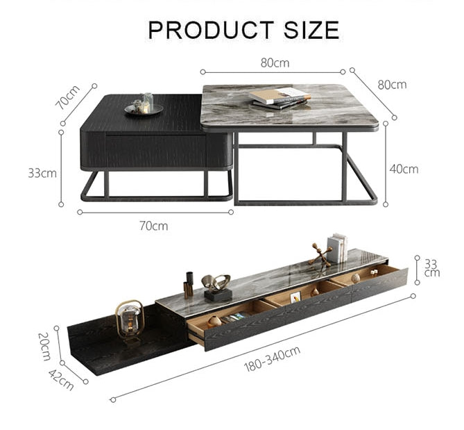 Nathan Nesting Coffee Table Set, Sintered Stone-Weilai Concept