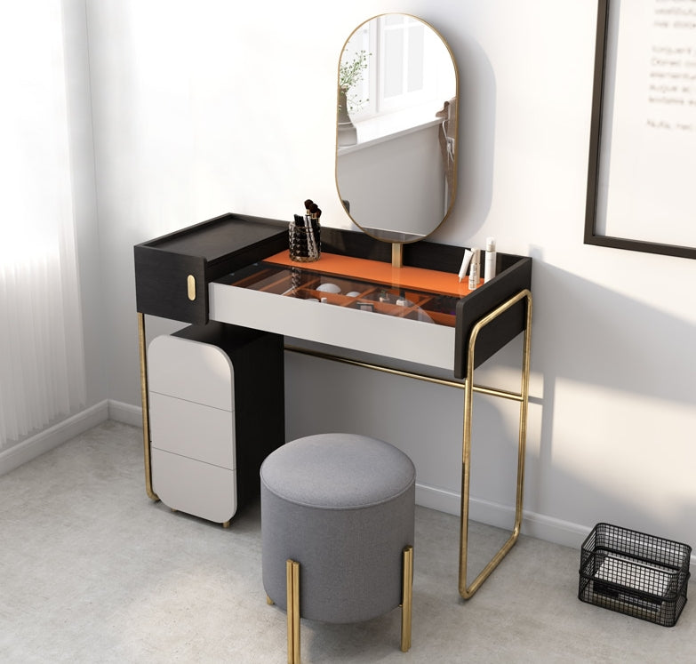 J2 Long Mirror Dressing Table With Stool-Weilai Concept