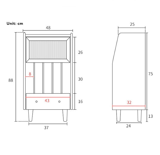 Dorilla Bedside Table, Oak, Side Table-Weilai Concept