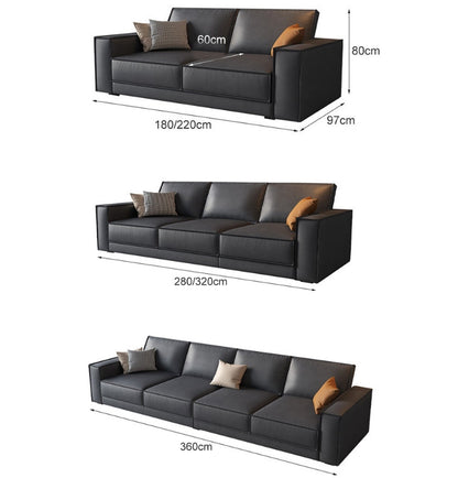 Slan Two Seater Sofa, Three Seater Sofa - Black-Weilai Concept