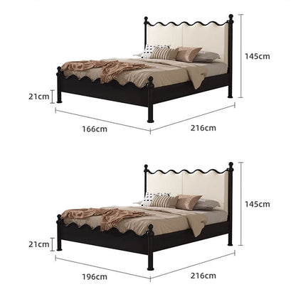 Roberta King Size / Super King Bed, Cream & Black-Weilai Concept