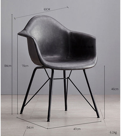 Bobby Dining Chair, Distressed Leather-Weilai Concept