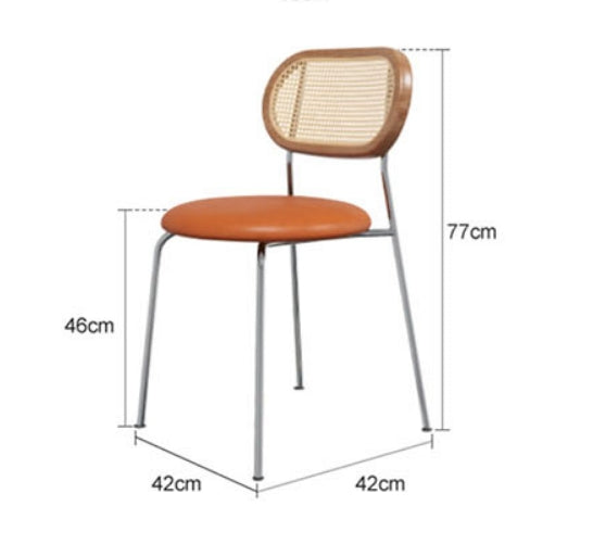 Ozzie Rattna Dining Chair, Round Seat Pad-Weilai Concept