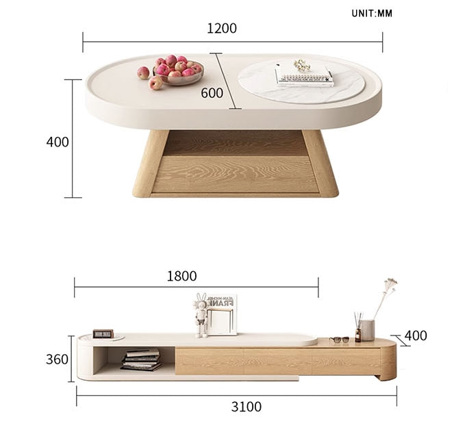 Quentina Coffee Table Set, With TV Stand-Weilai Concept