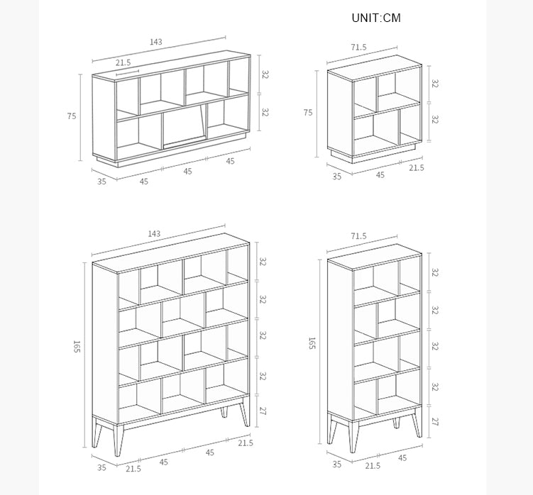 Salem Shelving Unit, Bookcase, Ash-Weilai Concept