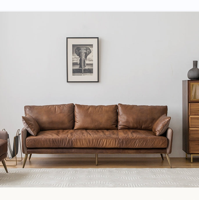 Luna Three Seaters Sofa, Real Leather