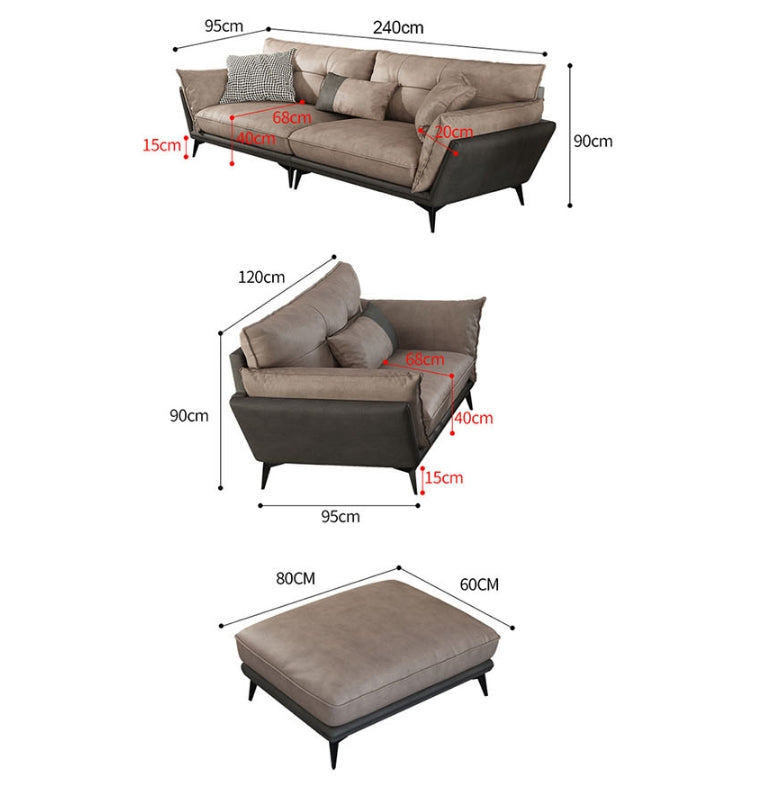 Ozzie Two/Three Seater Sofa, Leathaire-Weilai Concept