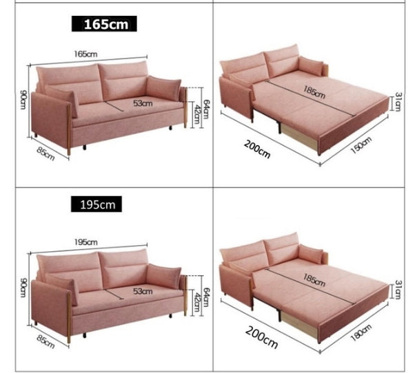 SB122 Two Seater Sofa Bed-Weilai Concept