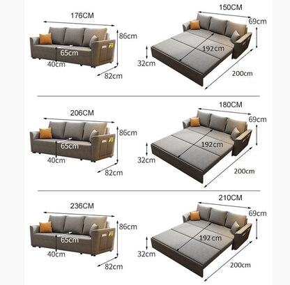 Gertrude Sofa Bed, Linen-Weilai Concept