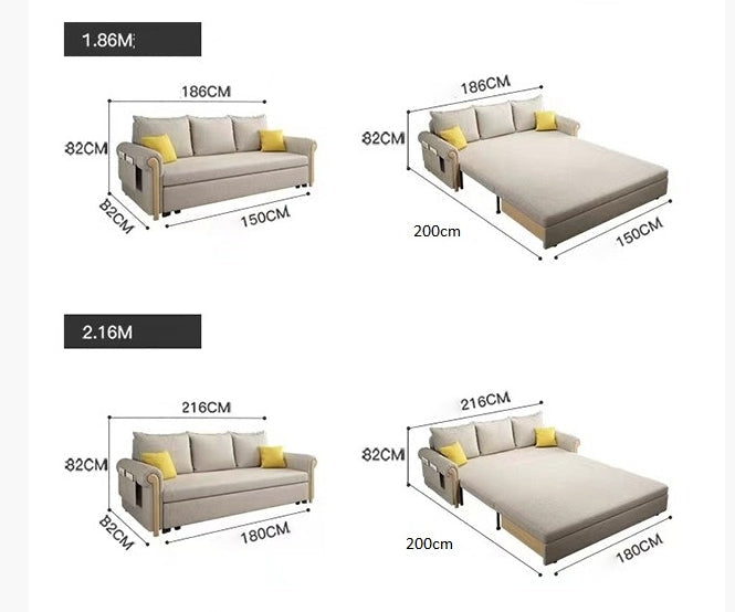 Braylene Three Seater Sofa Bed-Weilai Concept