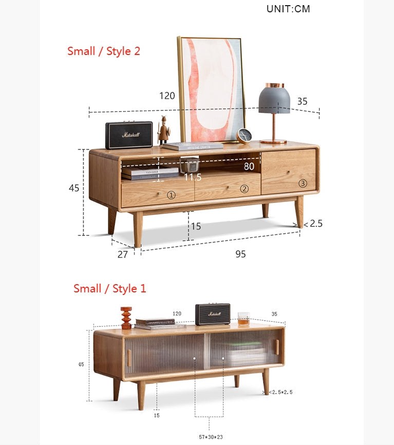 Kerry Mini TV Stand, Light Oak-Weilai Concept